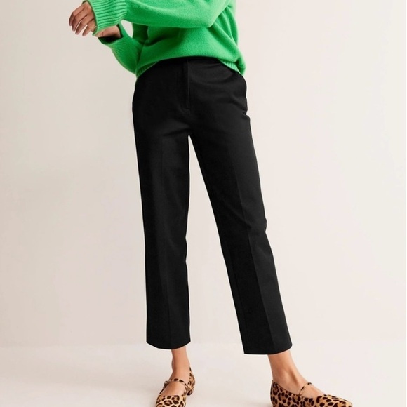 Boden Pants - BODEN Kew Bi-Stretch Trousers Black Cotton Size 8